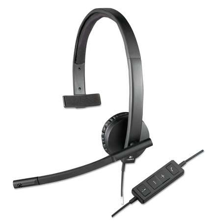LOGITECH Headset, USB H570E Mono, Black 981-000570